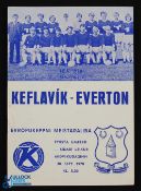 1970/71 Keflavik v Everton European Cup match programme 30 September 1970; good. (1)