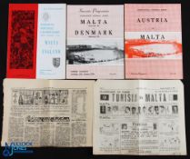 1957 Malta v Austria programme 24 February (+ newspaper Times of Malta match report/photos