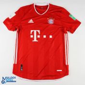 Robert Lewandowski No 9 Bayern Munich 2020/21 home match issue football shirt - in red, Adidas / T