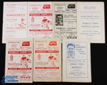 Collection of non-league Wisbech Town home programmes 1956/57 Sheffield Utd (benefit match), 1957/58