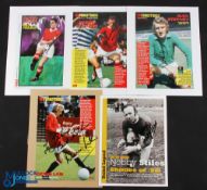 Manchester United Legends signed Manchester United magazine pages, with signatures of, Nobby Stiles,