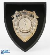 1959 Blackpool Stan Mortensen's XI v TV all Stars - football shield/trophy, a small shield 10cm tall