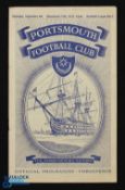 1952/53 Portsmouth v Manchester Utd, Div. 1 match programme 6 September 1952; fair. (1)
