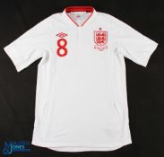 Scott Parker Autographed No 8 England v Belgium 2012 home match issue football shirt - signed to the