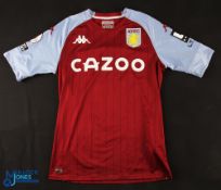 Ollie Watkins No 11 Aston Villa 2020/21 home match issue football shirt - in claret, Kappa /