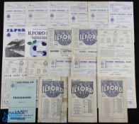 Collection of Ilford FC home programmes 1946/47 Icelandic Sports XI 5 October 1946 (4 pager), 1948/