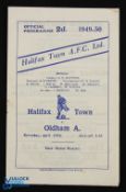 1949/50 Halifax Town v Oldham Athletic Div. 3 (N) match programme 29 April 1950 (last league match