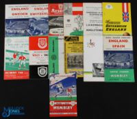 Collection of big match football programmes 1952 England v Wales, 1955 England v Spain, 1957