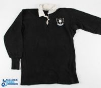 NZ Universities Rugby Jersey c1980: Clearly match worn more than once, a NZ Universities black
