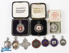 10x silver and enamel / white metal Football League Fobs, a good collection to include 1951-52