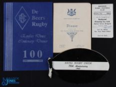 1928-1994 S African/NZ Interest Rugby Dinner Menus etc (4): Excellent scarce Pretoria Municipal