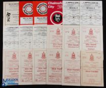 Selection of Chelmsford City home programmes 1951/52 Llanelly, 1956/57 Deal Town, 1957/58 Headington