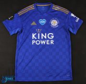 Jamie Vardy No 9 Leicester City 2020/21 'NHS' home match issue football shirt - in blue, Adidas /