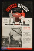 1950/51 Manchester Utd v Aberdeen (Jimmy Delaney) friendly match programme 2 May 1951; has small