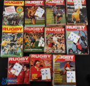 1976-1987 Rugby World Magazines: In two boxes, almost every copy over 11 volumes, just 2 missing
