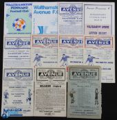 Collection of Walthamstow Avenue home programmes 1946/47 Leytonstone (reserves), 1949/49 Ilford,