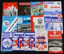 Collection of Rangers programmes 1959/60 Sparta Rotterdam (EC replay) at Arsenal, 1961/62
