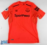 Jordan Pickford No 1 Everton 2017/18 goalkeeper match worn/issued football shirt - in pink,