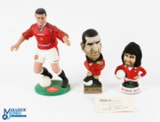 Manchester United Figures a George Best -Resinate Ltd edition 51 of 250, a Grogg Eric Cantona