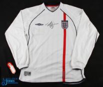 2001-2003 Teddy Sheringham Signed England Umbro Football Shirt, long sleeve with tags size M, with