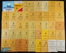 Cornwall County Cornucopia of Rugby Programmes (42): 1948-80, mostly 1950s/60s, homes v counties