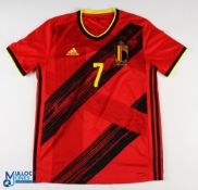 Hans Vanaken No 7 Belgium 2020 '125 Years' International home match issue football shirt - in red