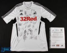 Swansea City Football Shirt 2011/12 Alan Curtis Training Shirt - signed by the 2011/12 squad