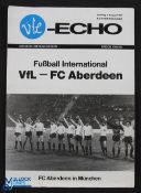 1984/85 VfL Frohnloch v Aberdeen friendly match programme 5 August 1984; large 4 page b&w issue;