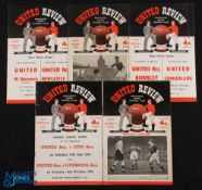 1954/55 Manchester Utd Div. 1 home match programmes v Sheffield Wednesday, Huddersfield Town,