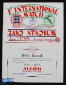 1956 South Africa v England 1st international match souvenir programme 23 June 1956 at the Rand