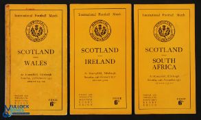 1951 Scotland v Wales, Ireland & S Africa Rugby Programmes (3): The Scots' three home games from