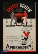 1946/47 FAC 4th round Manchester United v Nottingham Forest programme at Maine Road, slight