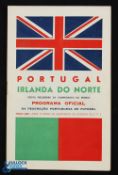 1957 Portugal v Northern Ireland World Cup qualifier match programme 16 January 1957 in Lisbon;