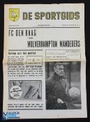 1971/72 FC Den Haag v Wolverhampton Wanderers UEFA match programme (newspaper style) 22 October