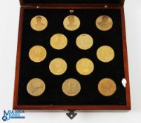 1997 Boxed set of Manchester United Football Team Tokens, 11 in a fitted box - gold tone tokens with