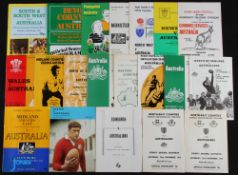 Australia in the British Isles 1970s/80s Rugby Programme (21): Terrific wide selection. 1973 v SE