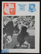 1980 Griquas v B & I Lions Rugby Programme: At Kimberley, 8/7/80, 16pp. VG