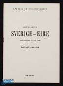 1960 Sweden v Republic of Ireland programme 18 May 1960 at Malmo; good. (1)