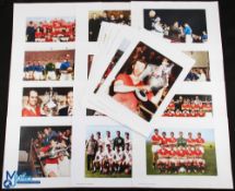 Collection of repro 30mm x 15.5 mm Manchester United teams photos over the years to include 1908