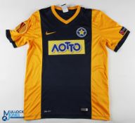 Jeronimo Barrales No 9 Asteras Tripolis home match issue football shirt - in blue and yellow, Nike /