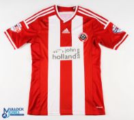 Bob Harris No 3 Sheffield United 2014/15 home match issue football shirt - in red and white,