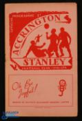 1951/52 Accrington Stanley v Crewe Alexandra Div. 3 (N) programme 26 April 1952; fair/good. (1)