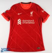 Mo Salah No 11 Liverpool 2021/22 match issue home football shirt - Nike/Standard Chartered, PL and