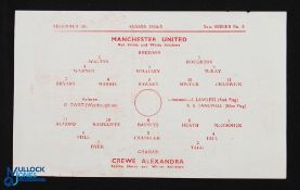 War Time 1944/1945 Manchester Utd v Crewe Alexandra War League North match programme 9 December