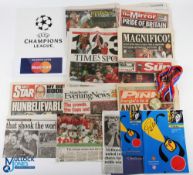 Manchester United treble season 1998/1999; Champions League match programme signed, in person, by