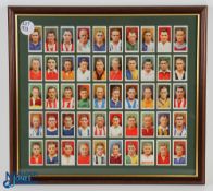 Wills Cigarette Cards Association Footballers 1935 with frame, full set 50 cards, framed and mounted