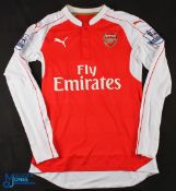Jack Wiltshire No 10 Arsenal 2015/16 match issue home football shirt - Puma / Fly Emirates, PL