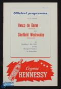 1956 Amsterdam; Vasco de Gama (Brazil) v Sheffield Wednesday programme 5 May 1956 at the Olympic