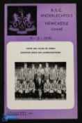 1969/70 RSC Anderlecht v Newcastle Utd Fairs Cup match programme 11 March 1970; good. (1)