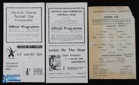 1931 Hitchin Town v Leavesden Mental Hospital Senior Cup, single sheet (with wear) match played at